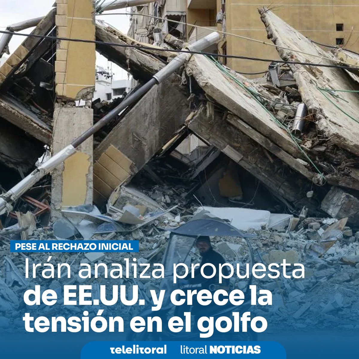 telelitoral's tweet photo. 🌏 | Irán analiza propuesta de EE.UU. pese a rechazo inicial y crece la tensión en el Golfo

🔗 | https://t.co/cnvNqPx4de

#LitoralNoticias | #Irán #EstadosUnidos #Trump #Geopolítica #Golfo #Conflicto https://t.co/6WrMoIIlRc