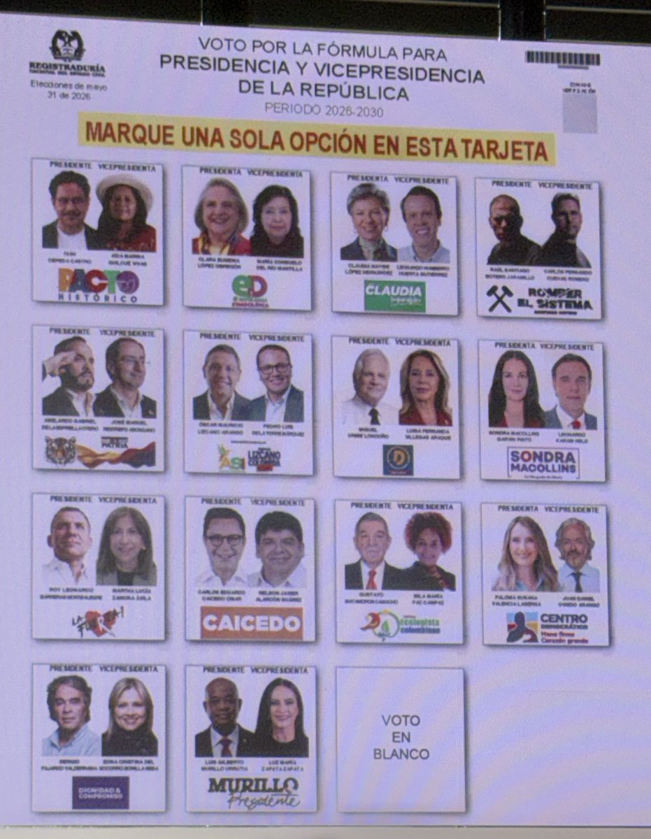 #Atención Este será el diseño de la tarjeta electoral para las elecciones presidenciales de primera vuelta del próximo 31 de mayo. #AbelardoDeLaEspriella 
#abelardistas 
#FirmesPorLaPatria