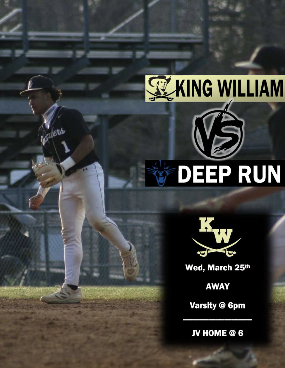 Game day @ Deep Run for Varsity, JV will play at home⚾️