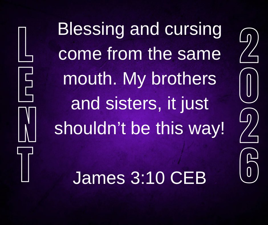 WTChaneyjr's tweet image. This Lent, let’s examine not just what we do, but what we say — online and offline. Our words reveal our hearts. May this season be one of transformation, starting with our tongues. 
#Lent2026 #Lent #DailyScripture #James310 #WordsMatter
