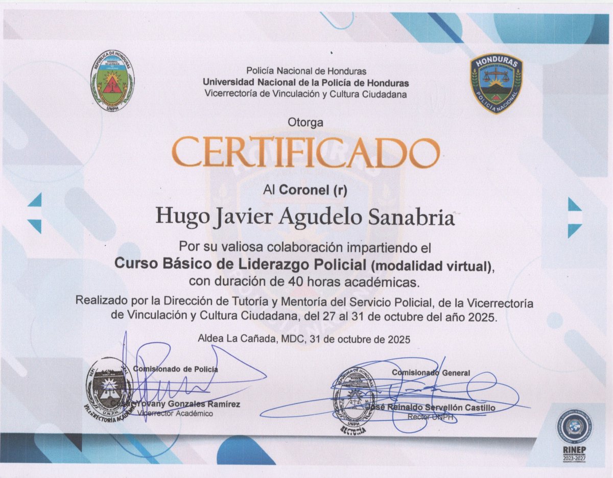 Universidad Nacional de la Policía de Honduras tweet media