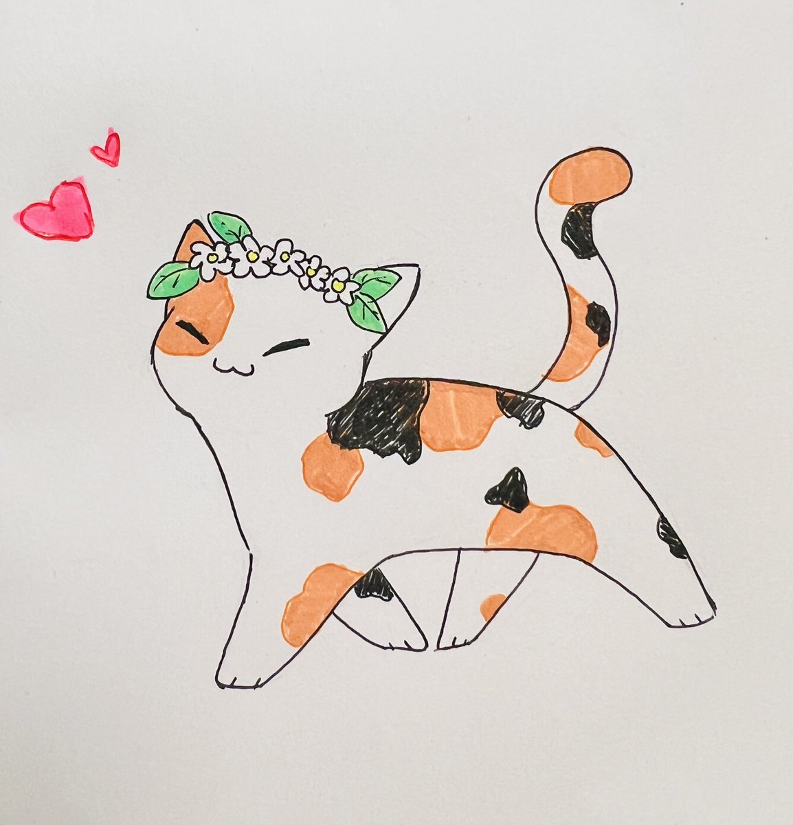 cute cat spring walk 🌱🌸 #catart #cuteart #cats