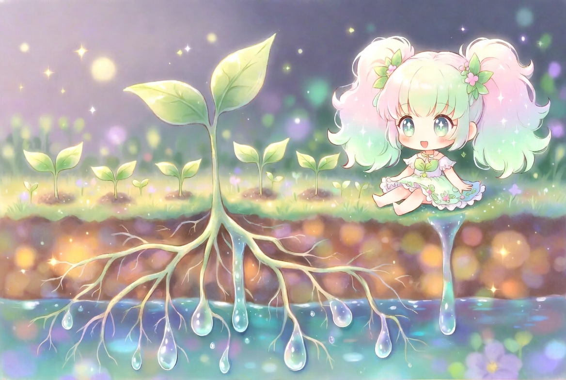 saeocn's tweet photo. 根が静かに刻む水の時間✨

人と静かな時計がよりそい🌿
土の奥で雫がぽとり満ちる💧

清明の水分がすうっと染みこみ🌱
根圧の鼓動がとくとく動きだす🌡️

細胞の膜がぱちり開き🌾
水の道が根を押し上げる🍃

地中の時間は静かに流れ🌱
未来の芽をそっと支えてゆく✨

#植物の時間 #根の生理学 #清明 https://t.co/pjYWQLgk79