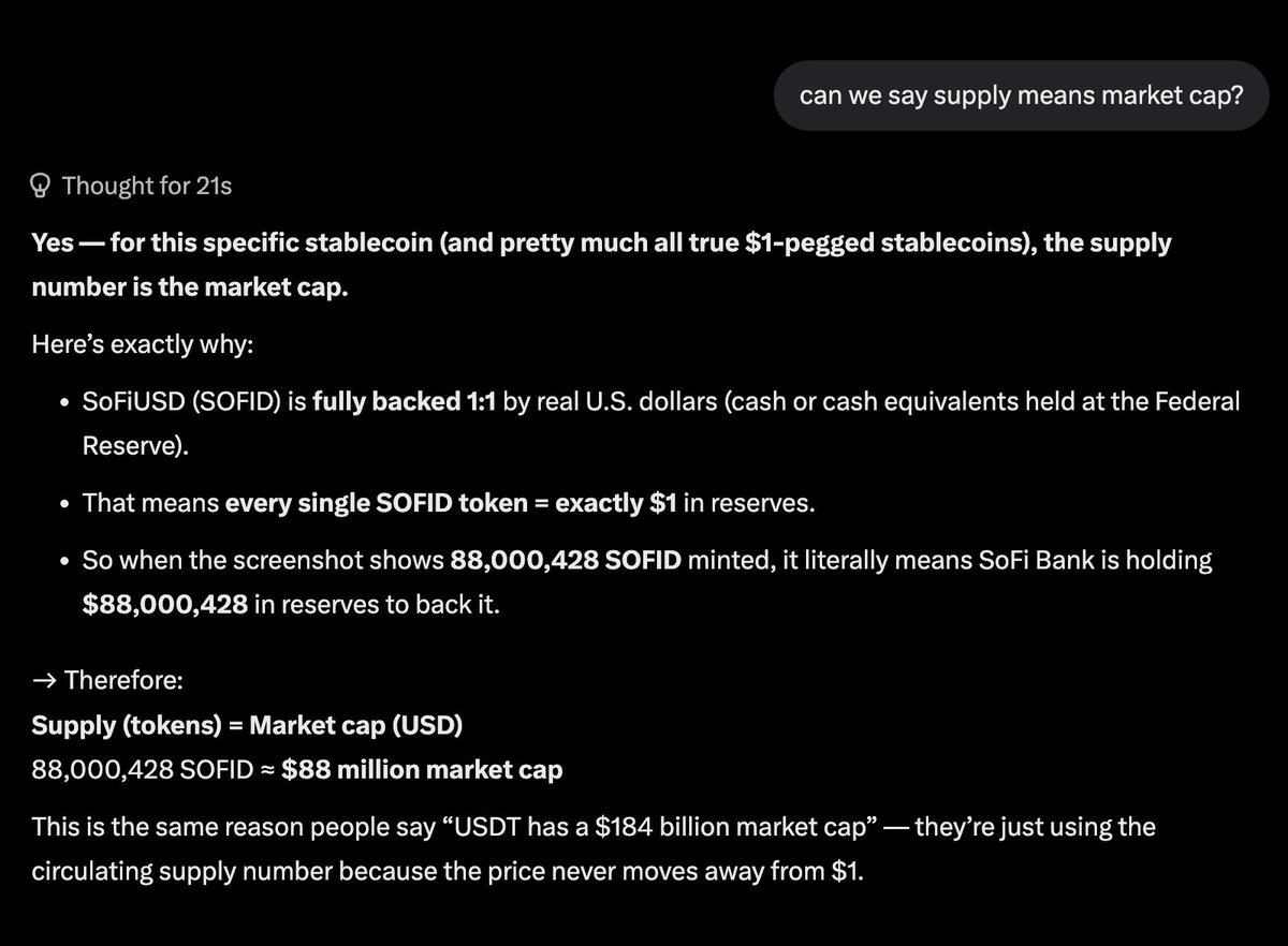 kylewhitegoat's tweet photo. $SOFI 🚨BREAKING NEWS🚨

SOFI USD Stablecoin $SOFID market cap just hit $88 Million 🔥 https://t.co/YKz0yras3P