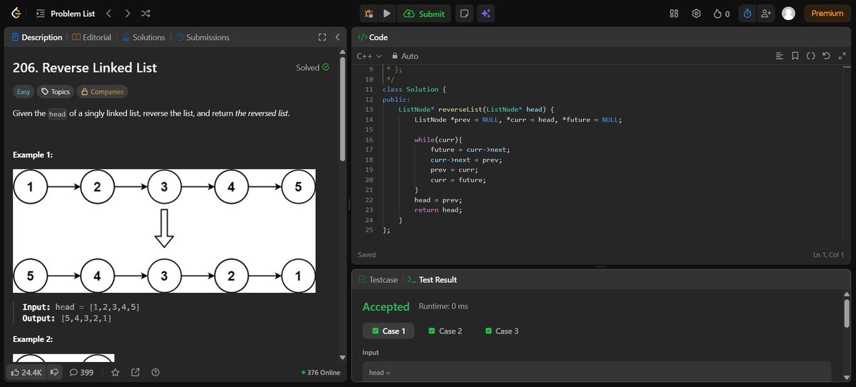 workharsh99's tweet photo. Linked List + LeetCode 
Reverse • Palindrome • Cycle detection
Pointers level up 
@rohit_negi9 @CoderArmy 
#DSA #CodingJourney #LeetCode https://t.co/6wxdhJmlBn