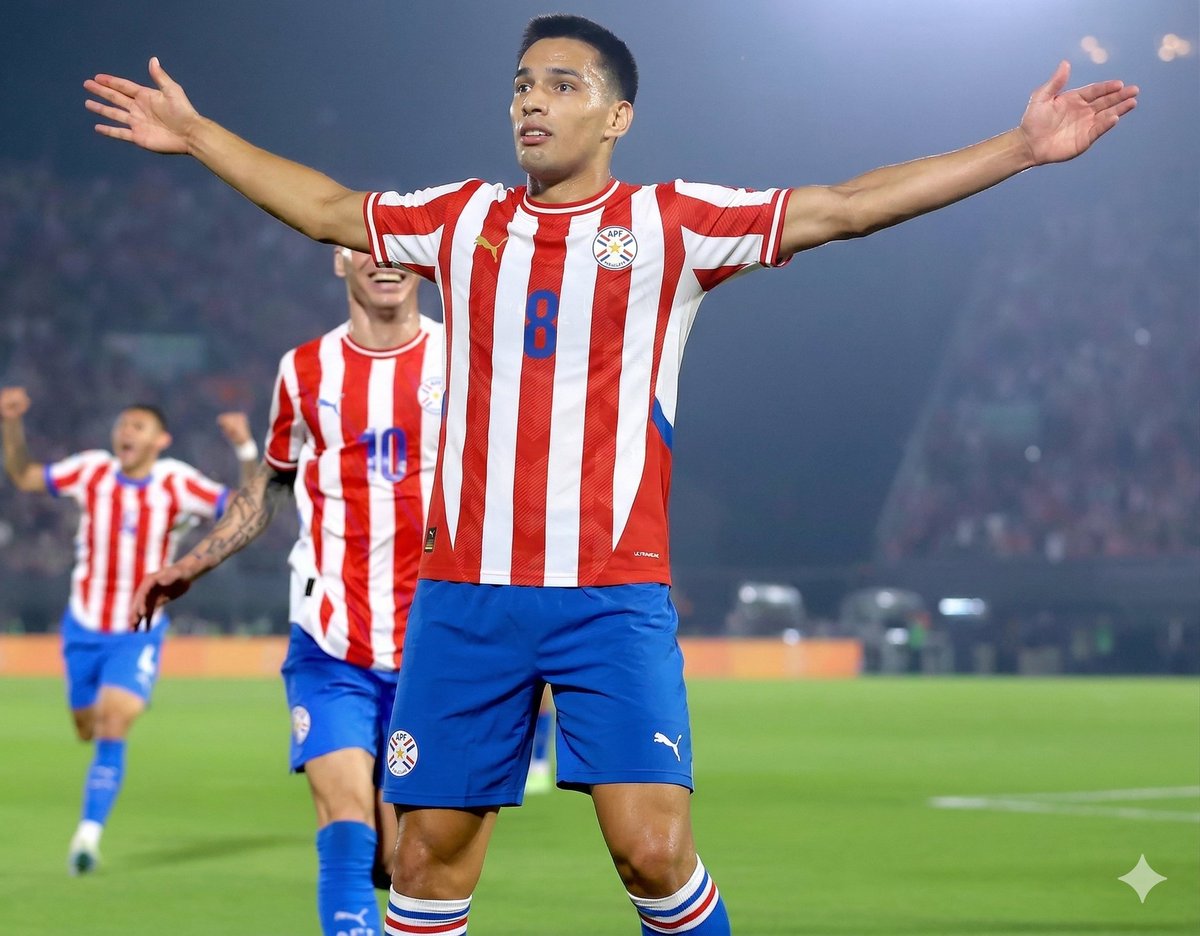 SonicCreepy26's tweet photo. Paraguay Fantasy Kit 2026 by @chesangio y con algunos detalles adicionales de mi parte para el Pes. Las imágenes de referencia de Diego y Omar fueron hechas por la IA de Gemini. #PES #Kit #Fantasykit #Paraguay https://t.co/DzwRUU42gO