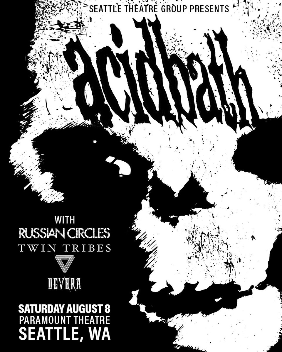 twin_tribes's tweet photo. SEATTLE! New show announcement supporting the legendary Acid Bath 🔥

Find the pre-sale ticket link at https://t.co/kL6YVeaEyS use code: DEADMAN for entry 🥀 https://t.co/xP88bw1G3n
