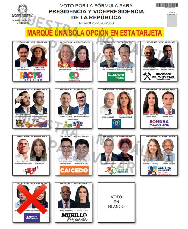 🚨¡ATENCIÓN COLOMBIA! El tarjetón presidencial 2026 ya está definido y <a href="/sergio_fajardo/">Sergio Fajardo</a> en el 13, 14 candidatos extremos peleando por el puesto 1 y 5, tibios en el medio... y Fajardo, el del centro serio y decente, casi al final. ¿Casualidad? ¡NO! 
#FajardoPresidente #Tarjeton2026