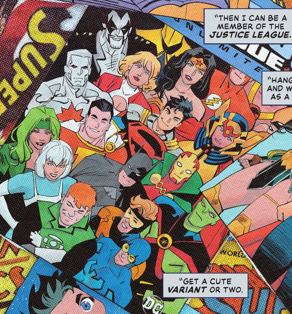 Elsanne_J's tweet photo. Prime's ideal League to self-insert in being JLI... what a nerd https://t.co/DlFh4lmSfE