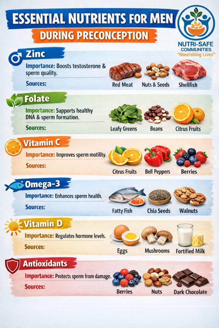 Nutrisafe_org's tweet photo. It starts with him too🧍

Nourish your body with the right nutrients to support strong sperm, balanced hormones, and a healthier future generation.

 # Healthy bodies, healthy babies
 # Nutri-safe community https://t.co/V81b21xYkY