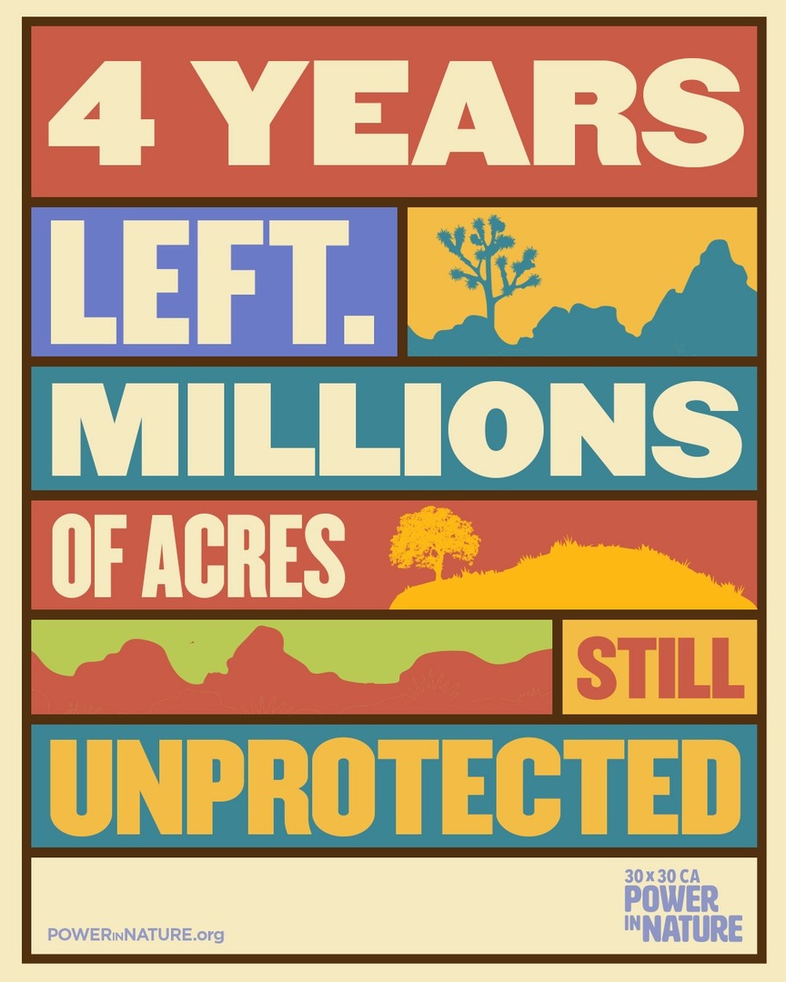 PowerInNatureCA's tweet photo. CA is making progress toward 30x3, with 26.5 million acres of land &amp;  737,600 acres of coastal waters conserved so far.
With 4 years left, the work ahead is clear: protect millions more acres and restore critical habitats. 
Because when nature thrives, we thrive. https://t.co/2q2TZps7Gb