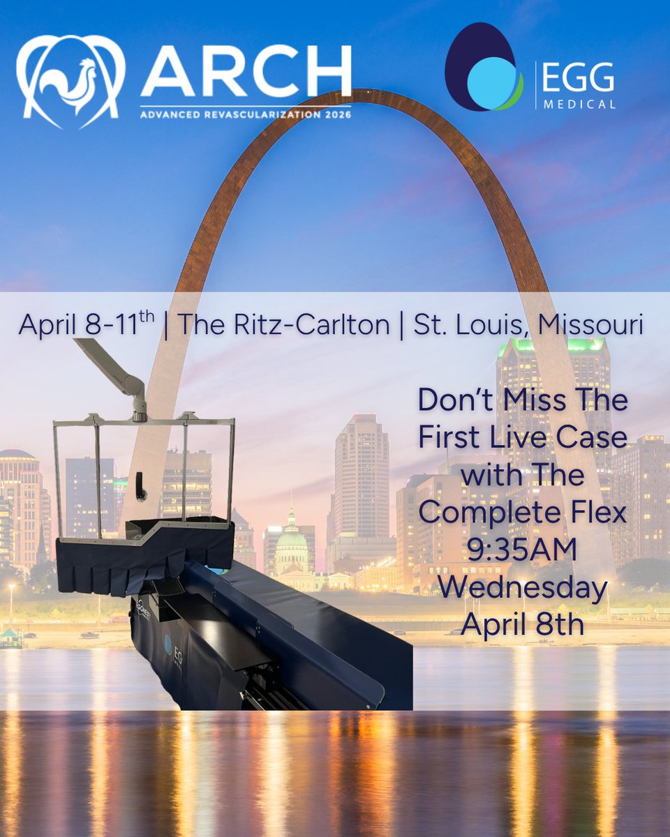 eggmedical's tweet photo. First live case with EggNest™ Complete Flex at #ARCH2026 🔥
🗓 April 8 | 9:35 AM
Next-gen radiation protection—redefining safety in the cath lab #ProtectionIsPersonal #EggNest https://t.co/MZxzOV2pWV