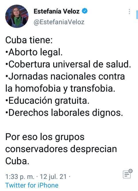 Cuba no tiene:

- Comida
- Libertad
- Papel higiénico
- Luz
- Medicamentos
- Futuro

Cuba tiene:

- Prostitución infantil

Por eso le encanta a los zurdos.