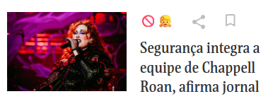 Num tô aguentando esses emojis na chamada da Folha sobre o caso Chappel Roan: 🚫👧