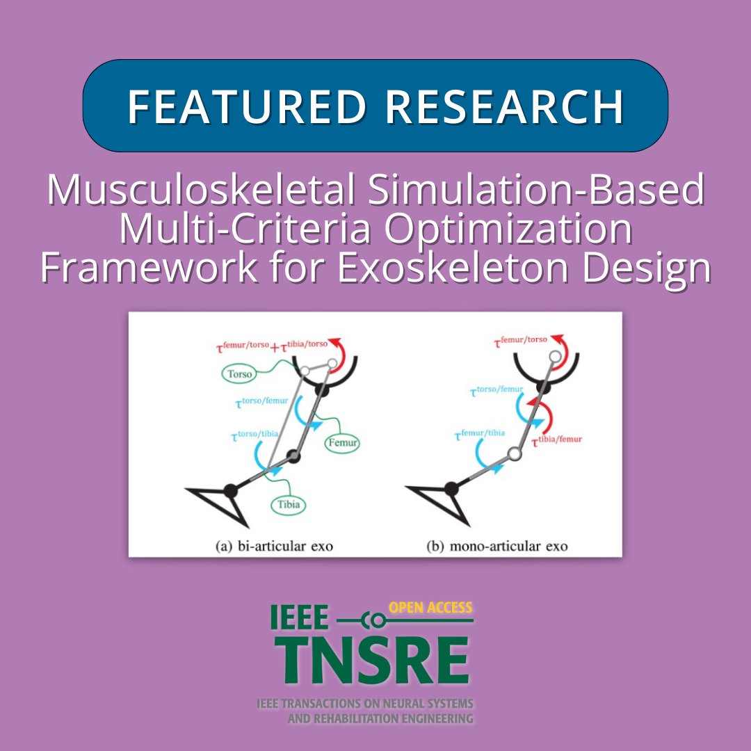 IEEEembs's tweet photo. Researchers from IEEE TNSRE present a musculoskeletal simulationβbased optimization framework that compares exoskeleton designs by analyzing the trade-off between metabolic efficiency and power consumption.
Read the research: https://t.co/1PQYRoYgpv.
#IEEEEMBS #Exoskeletons https://t.co/RvNfM332iu