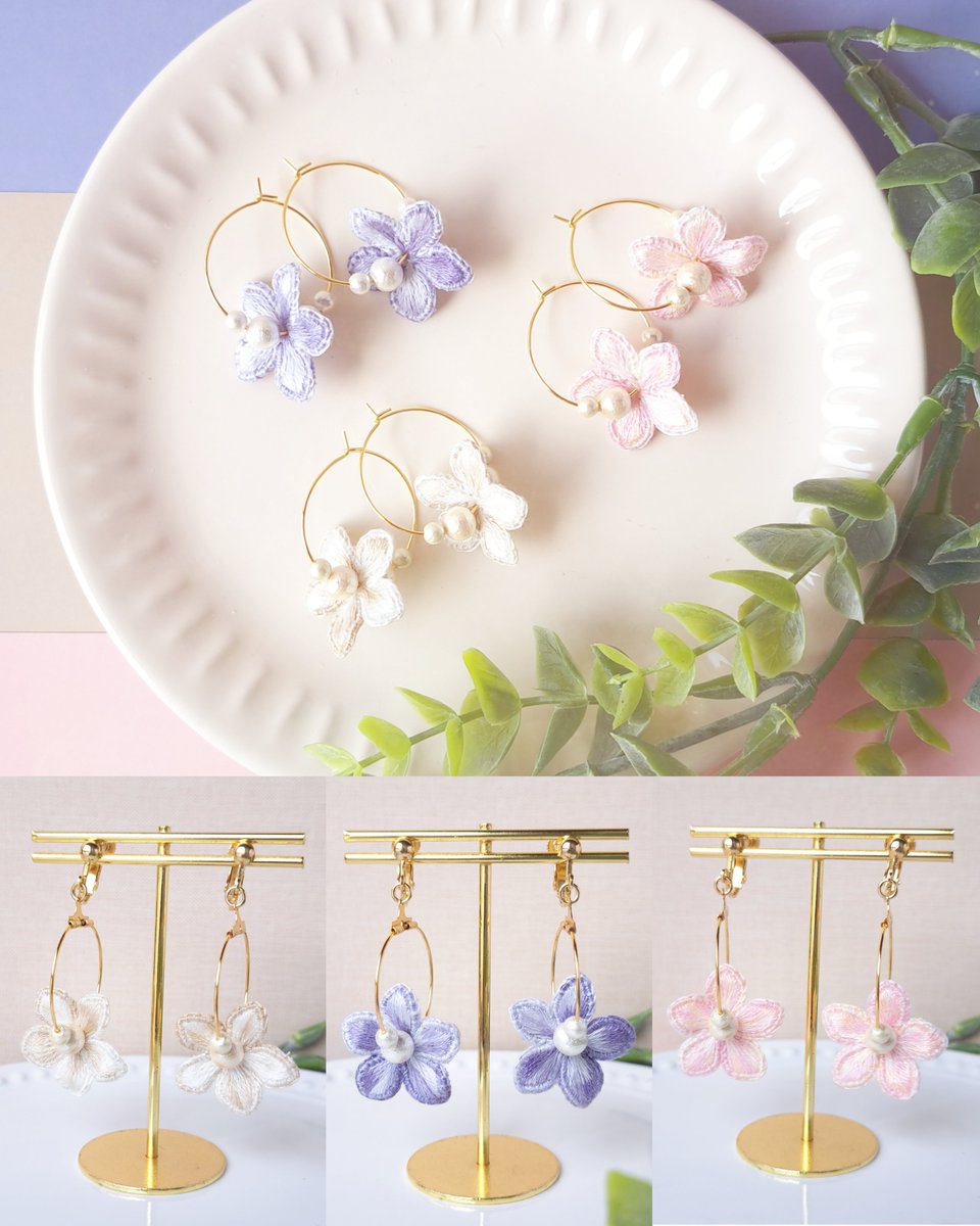 𝚙𝚎𝚝𝚒𝚝 𝚙𝚎𝚝𝚒𝚝....(プチプチ)🧵手刺繍アクセサリー雑貨屋 tweet media