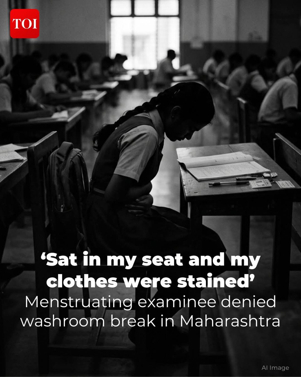 LoveWizard_Paro's tweet photo. An #SSC student, taking her board exam was allegedly denied permission to use the #washroom by a woman invigilator when she said she had started #menstruating, forcing her to sit through the remaining hour of the assessment.
Read here 🔗https://t.co/G2I3fB1zUm https://t.co/STLe2nUOVQ
