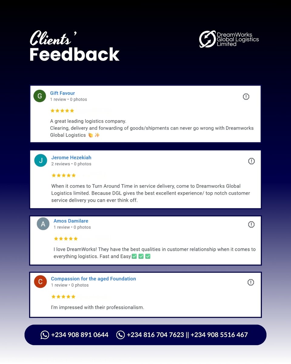 DreamWorksNG__'s tweet photo. Our Client's Feedbacks https://t.co/TwFyiWLxT6