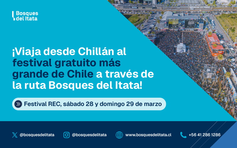BosquesdelItata's tweet photo. ¡Queda poco! 🎸Vive el Festival REC en Concepción, puedes llegar a esta comuna desde Chillán y alrededores a través de la ruta #BosquesdelItata.

#REC #Biobío https://t.co/n5NmZmykCq