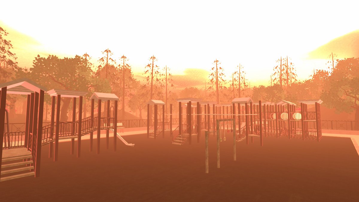 ExpungedSponge's tweet photo. A new and different playground at sunset, from the second half of the game.

You can play the first half on itch: https://t.co/QV1Z9IJ58U

#leveldesign #unity3d #indiegaming #indiegamedeveloper #gamedesign #madeWithUnity #screenshotsaturday https://t.co/jQI7aZiIIe