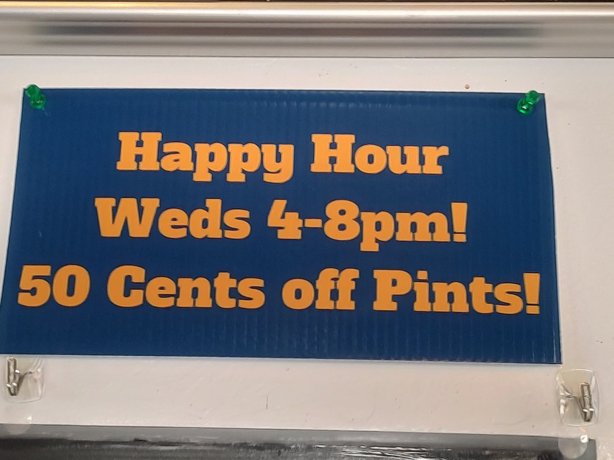 Midweek mischief! Happy hour from 4 to 8 - fifty cents off each pint. 13 to choose from! El Heffe, A-10 and Tartan 99 are all available!