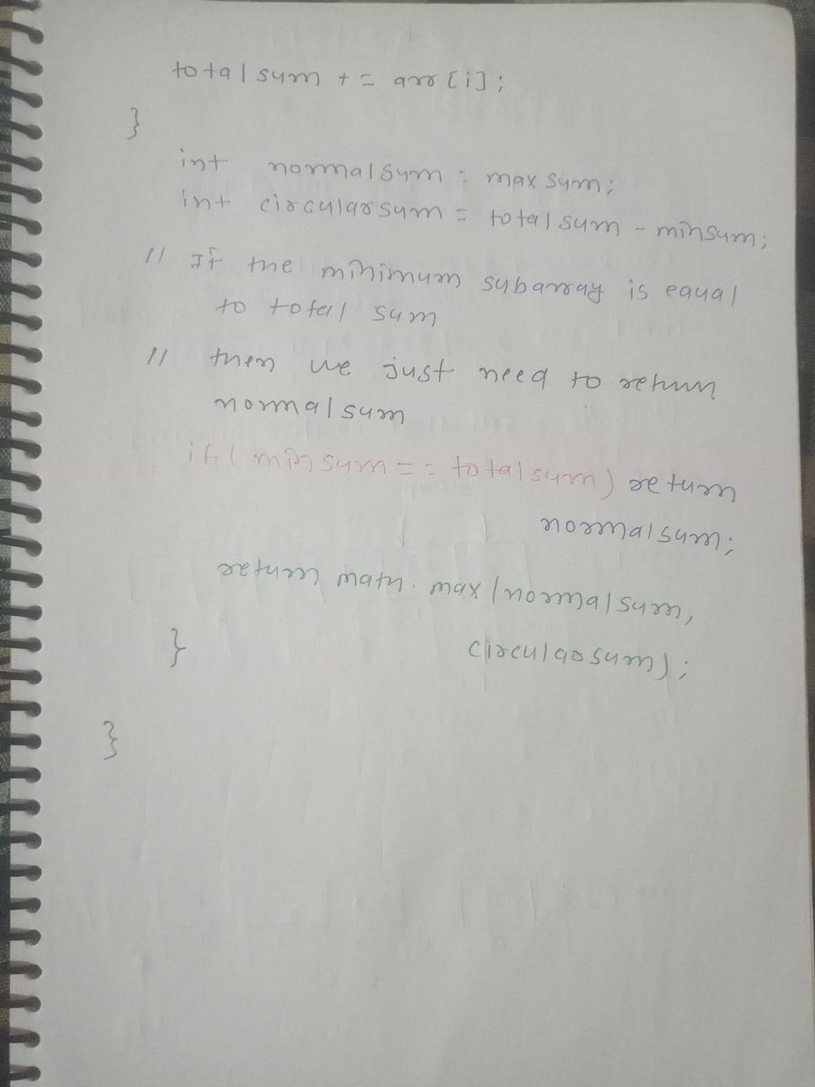 AzadKumar161440's tweet photo. Day 12 of my
#GFG160DaysCodingChallenge 🚀 
 Max Circular Subarray Sum ||
#gfg160 #geekstreak2026 #geeksforgeeks #160DaysOfCode @geeksforgeeks https://t.co/IEQVIg4O0O