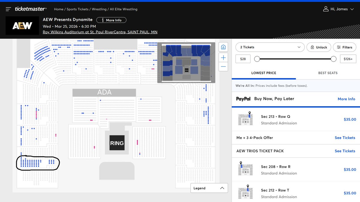 AEW Ticket Map Updates tweet media