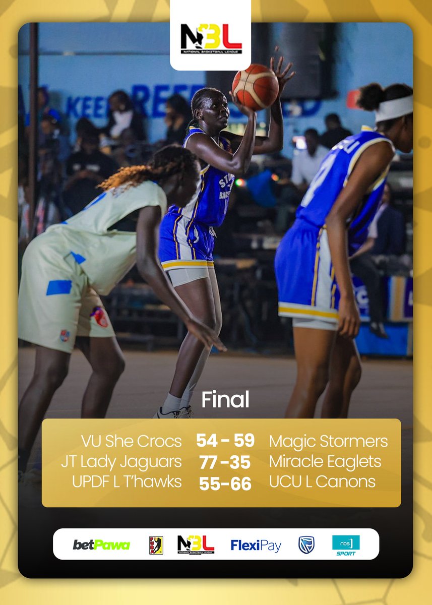 Game 1's || Final
JT Lady Jaguars, Magic Stormers and UCU Lady Canons rack up wins in the women's division tonight.

#NBL26