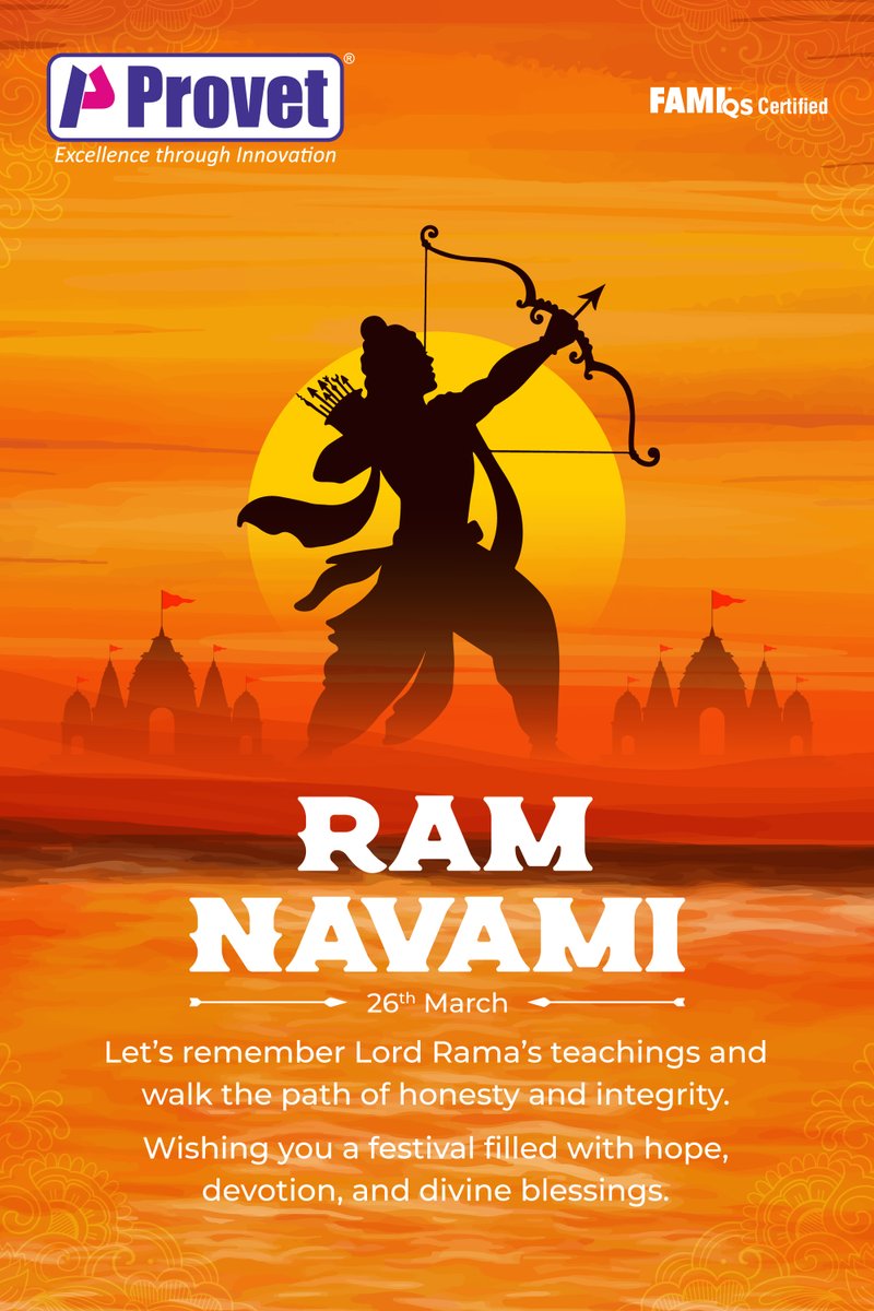 provetppl's tweet photo. HAPPY RAM NAVAMI!

Let’s remember Lord Rama’s teachings and walk the path of honesty and integrity.
Wishing you a festival filled with hope, devotion, and divine blessings.

#provet #Provetpharma #ramnavami #lordrama #victoryoverevil #jaishriram #wishes #greeting https://t.co/pdH4u7DT65