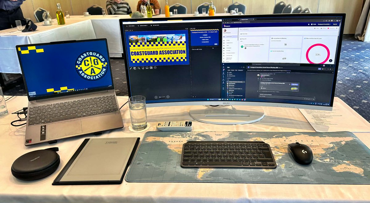 CGA_Kev's tweet photo. Before #TheBigTour was officially launched, history was made on the @cg_associaiton 50th year with the first-ever combined virtual and face-to-face AGM. Thankfully the tech all worked flawlessly with minimal stress and the meeting was a success #999Coastguard #SARFamily #CGA50 https://t.co/NBe7zXGEnj