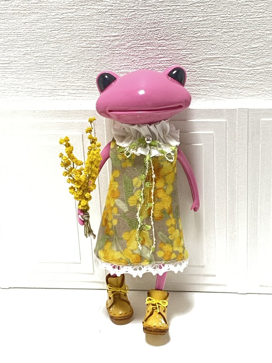 ミモザのワンピ作ってみました✨✨✨