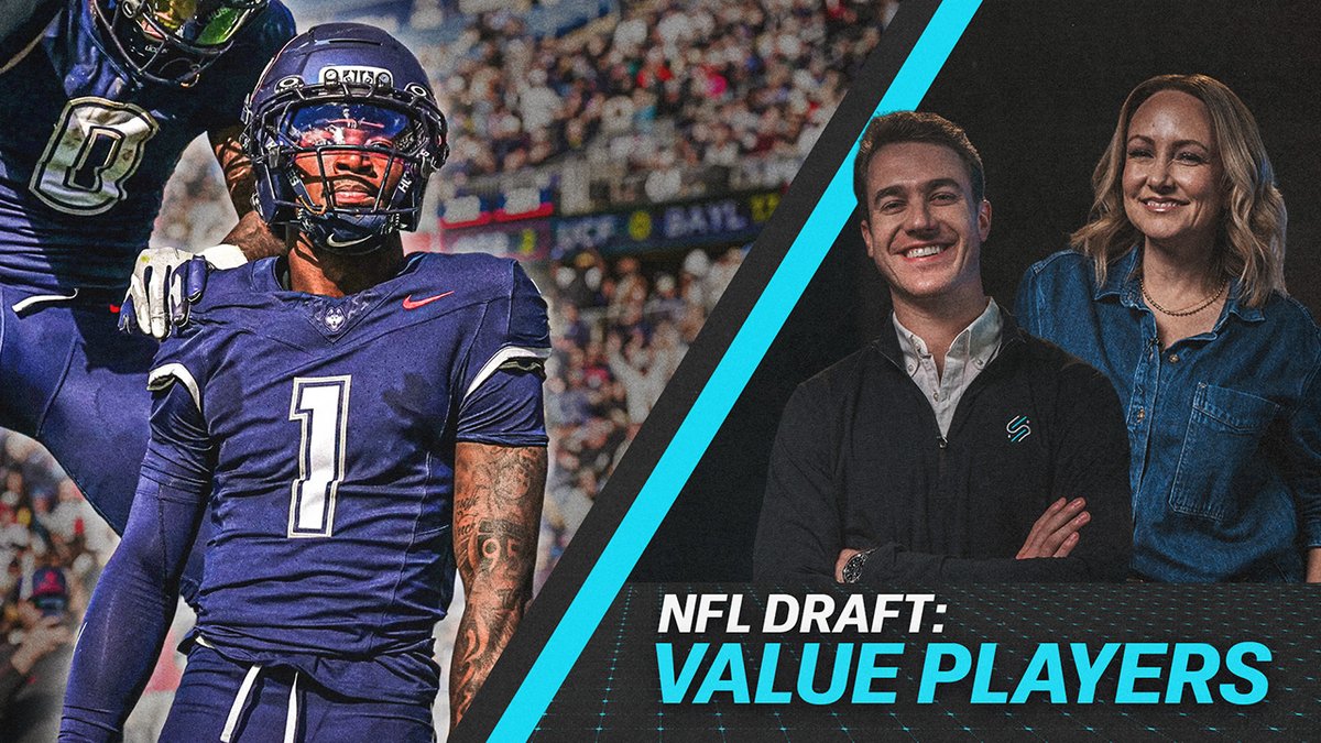 SumerSports's tweet photo. Who are the value players in the 2026 NFL Draft? 

@sambruchhaus &amp; @lindsay_rhodes take a look at the analytics and SumerTraits to find some diamonds in the rough in the later rounds of the draft

📺: https://t.co/wHKDsySuRE https://t.co/n3KJxVdiaA
