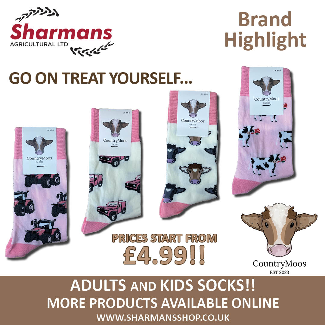 Sharmansagri's tweet image. Treat yourself to some brand-new Pink Country Moos socks!
🚜 Pink tractors
🚙 Pink 4x4s
🐄 Pink cows

There’s something for everyone!
👨‍👩‍👧 Adult &amp;amp; kids sizes available
💷 Prices starting from just £4.99

🛒 sharmansshop.co.uk/clothing/count…

#CountryMoos #PinkSocks #FarmStyle