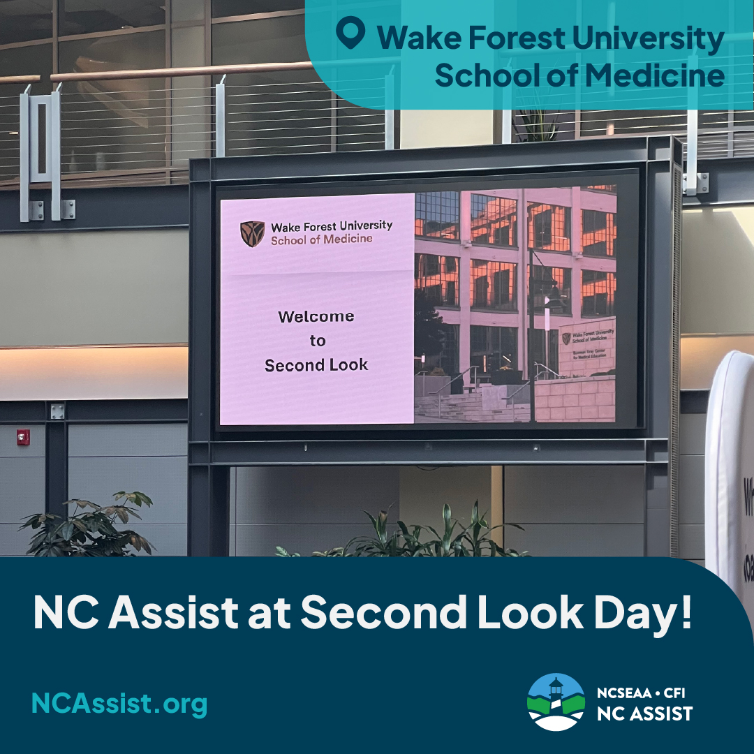 NCAssistLoans's tweet image. Thanks to the Office of Financial Aid at @wakeforestmed for inviting us to their Second Look Day this month! Our Program Services Rep. Tia Anderson enjoyed connecting with future medical students on their plans and how #NCAssist may be able to help.

#PayforCollege #FinancialAid