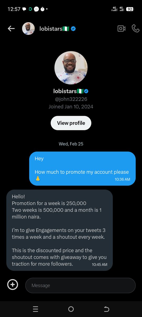 🥲🥲🥲🥲1 MILLION FOR PROMOTING ‼️ 1 MILLION NARIA FOR PROMOTING SMALL ACCOUNT 🥲🥲🥲🥲🥲

1 million naria 🥲🥲🥲 
Small account which way 

Lobi your not different from other influencer,your worst than them , others will comments on their followers posts or Qoute but you 

You