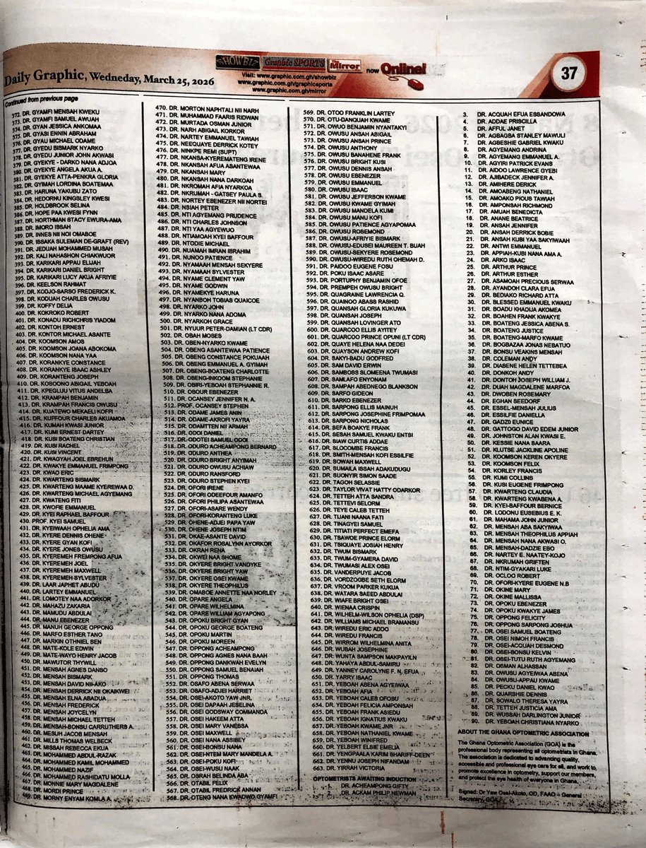 Ghana Optometric Association tweet media