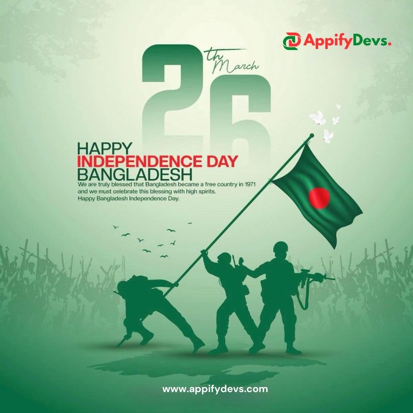 appifydevs's tweet photo. ২৬শে মার্চ মহান স্বাধীনতা  দিবসে স্মরণ এবং চিরন্তন শ্রদ্ধা সেই সব মানুষদের প্রতি যাদের আত্মত্যাগে অর্জিত আমাদের স্বাধীন বাংলাদেশ।
#appifydevs #teamappifydevs #bangladesh #Independenceday #Independenceday2026 https://t.co/GEZJvbi2Uy