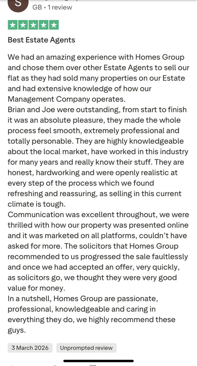 ThehomesGroup's tweet photo. How lovely is this?
Another fantastic review - this time from our recent Greenhithe vendor
Visit @Trustpilot for more reviews and customer comments
#review #happy #happyclient #estateagency #property #news #sellyourhome #recommended #kent #greenhithe #LocalBusiness https://t.co/LpGsZiTkIX