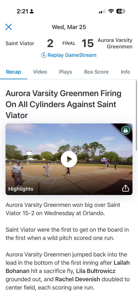 Aurora Softball tweet media