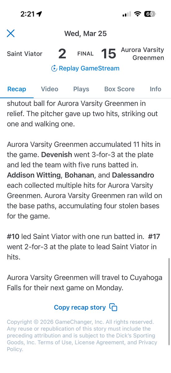 Aurora Softball tweet media