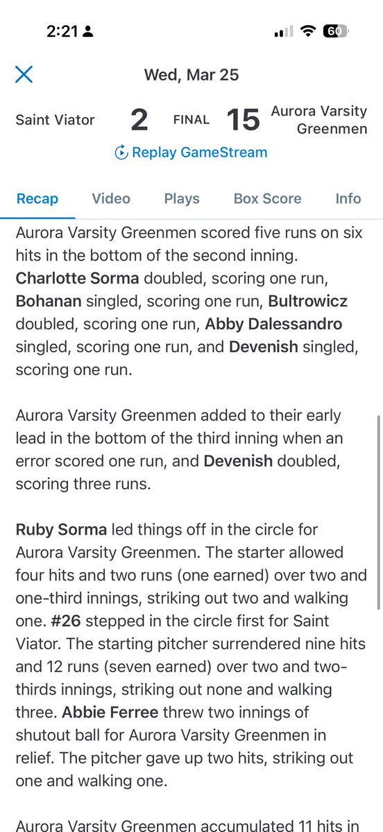 Aurora Softball tweet media