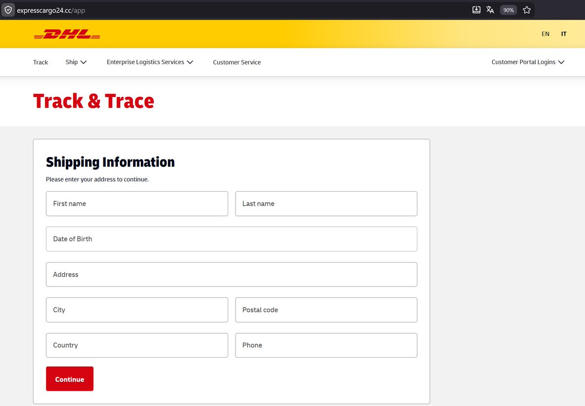 JAMESWT_WT's tweet image. "Rapido su consegna finale"
#phishing @DHLGlobal via #qrcode

https://expresscargo24.]cc/ #geofenced