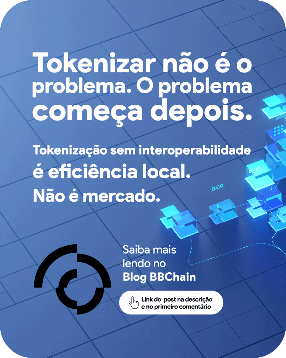 BBChainBR's tweet photo. Tokenizar não é o problema. O problema começa depois.

O mercado ainda acha que o desafio é emitir ativos digitais. Mas emissão só resolve o nascimento — não a vida do ativo. Sem #interoperabilidade, #tokenização vira eficiência local, não mercado.

Não basta ligar redes com bridges e APIs. É preciso garantir que o ativo continue sendo o mesmo — com os mesmos direitos, regras e validade jurídica — ao atravessar diferentes infraestruturas, via padronização de dados, processos e papéis. 

Sem isso, não há fungibilidade. Sem fungibilidade, não há liquidez.

DTCC, Euroclear e Clearstream já apontaram: a próxima disputa não é “quem tokeniza primeiro”, nem “qual blockchain vence”, mas quem governa a network‑of‑networks que conecta tudo isso. 🌐

👉 Aprofunde o tema no Blog da BBChain: https://t.co/vZqxcMgFcX