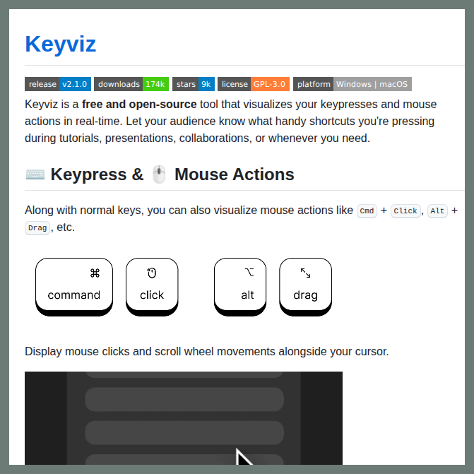 Mouse Keystroke Visualizes keystrokes and mouse actions in real-time https://t.co ...