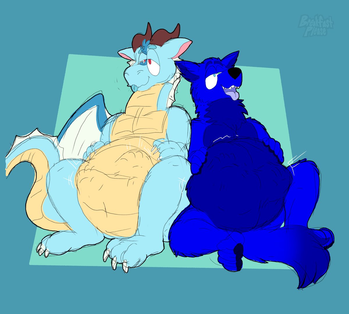 CW: #vore

After snagging some prey and having lunch together. The wolf and dragon friend sit by each other with full bellies. 

Art is drawn by the amazing artist, Breakfast Please 

Cobalt belongs to Ofhhh-Sotek-Bubu on Furaffinity