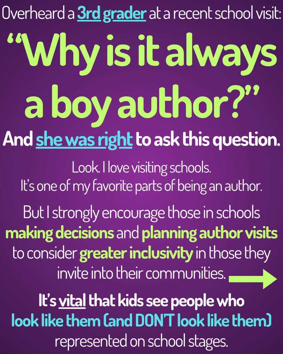 joshfunkbooks's tweet image. Overheard a 3rd grader at a recent school visit: “Why is it always a boy author?” And she was right to ask this question.

Look. I love visiting schools. It’s one of my favorite parts of being an author.

#kidlit #books #education