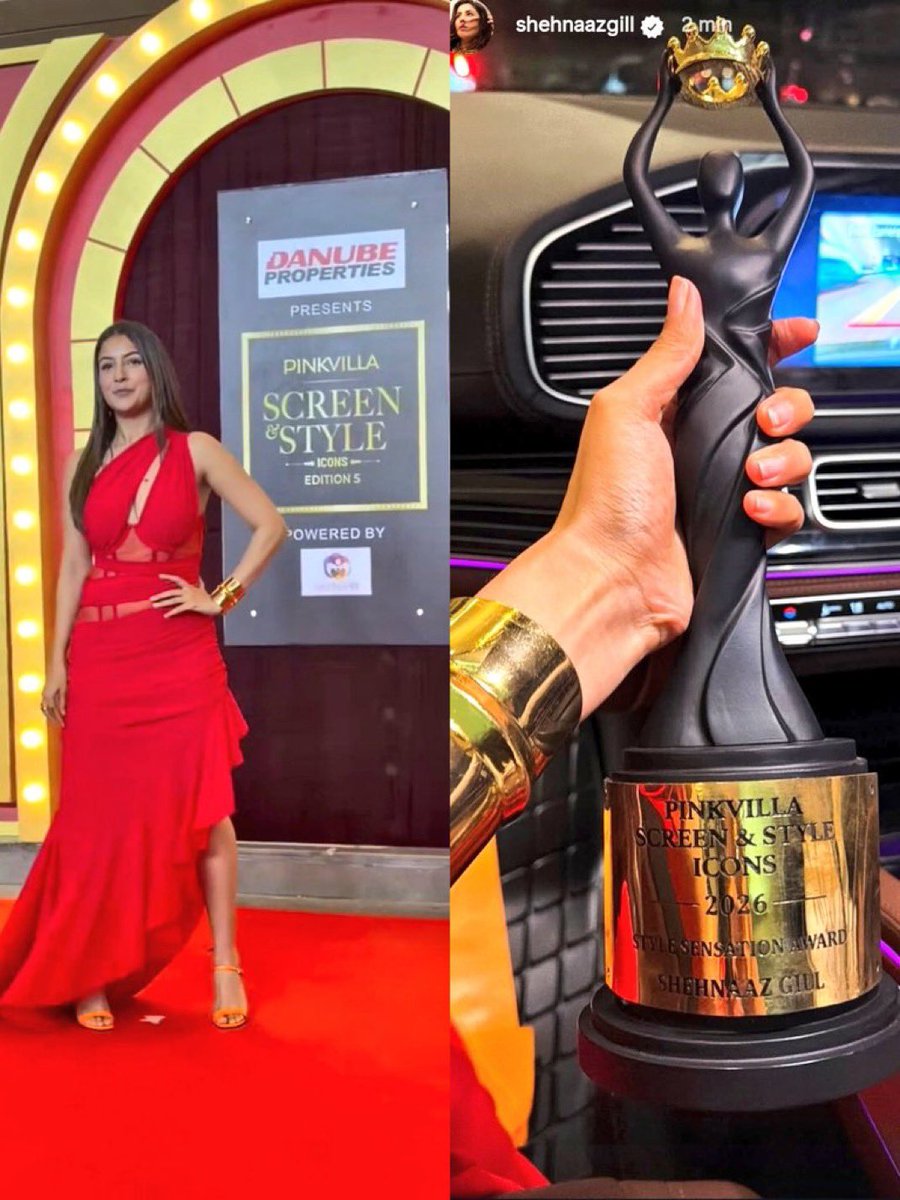 Hello  guys!! 

Heartiest congratulations to our superstar <a href="/ishehnaaz_gill/">Shehnaaz Gill</a> for winning at the Pinkvilla Screen &amp; Style Icons Awards! 🏆
Many more achievements and milestones are on your way! 
#ShehnaazGill