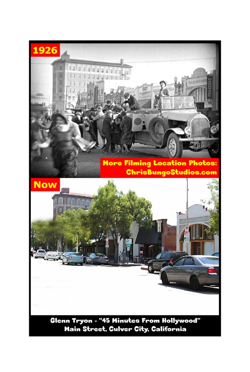 BungoChris35735's tweet image. Filming location then and now from the Glenn Tryon comedy short movie 45 Minutes From Hollywood, 1926 vs Today. More then and now filming locations photos at chrisbungostudios.com/photo-gallery-…

#filminglocation #nostalgia #silentfilm #cinema #thenandnow #movielocation #filmhistory