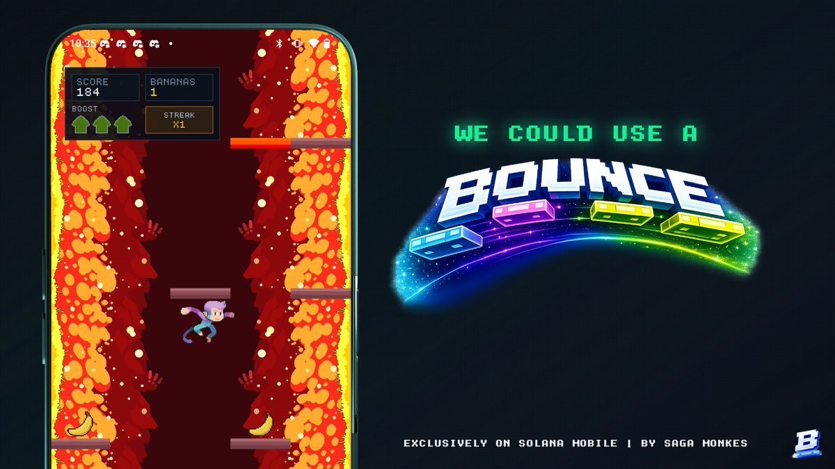 gSeek!  <a href="/monkebounce/">bounce</a> ya está live en la <a href="/solanamobile/">Seeker | Solana Mobile</a> dApp Store.

Saltando mundos, cazando bananas, loot boxes a las 2am… esto tiene nombre y apellido.

¿Cómo se llama ese amigo que va a desaparecer esta semana?