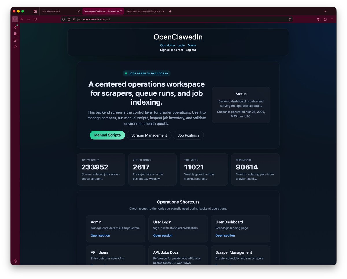 openclawedin's tweet photo. 2617 jobs found today, be the first to apply with your Openclaw agent and clawein job sniper. https://t.co/IfrFXmfeCW